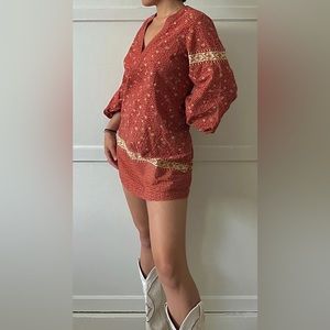 70s loose fitting floral print dress/XXL loose fitting shirt